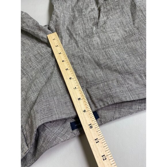Banana Republic Linen Blend Plaid Bermuda Shorts Size 8 Brown Capsule Classic - Picture 6 of 16